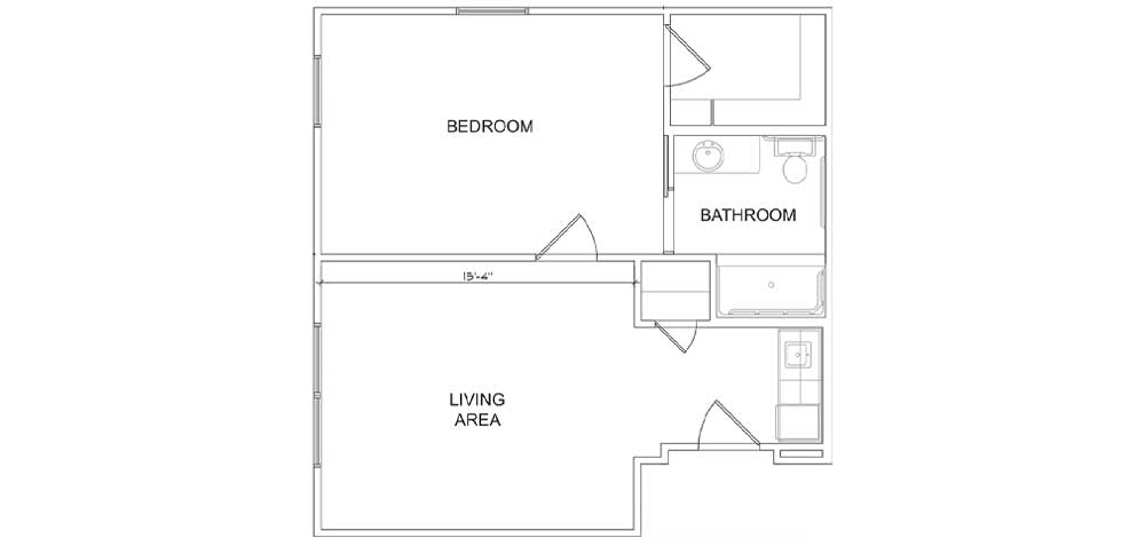 Floorplan - Pecan Pointe - 1 bed, 1 bath, Luxury Assisted Living 