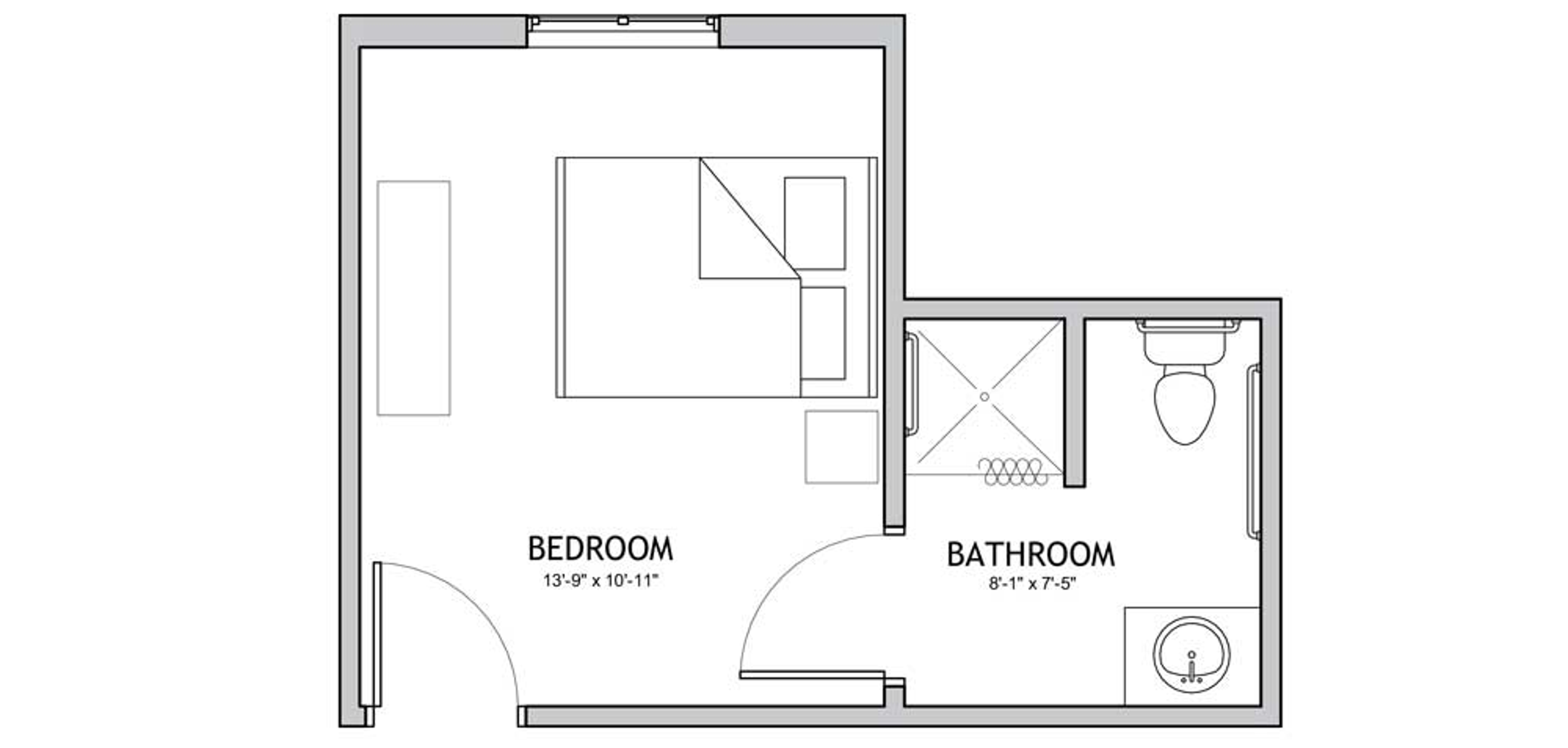 Floorplan - The Auberge Peoria - 1 bed, 1 bath, Private Suite Memory Care