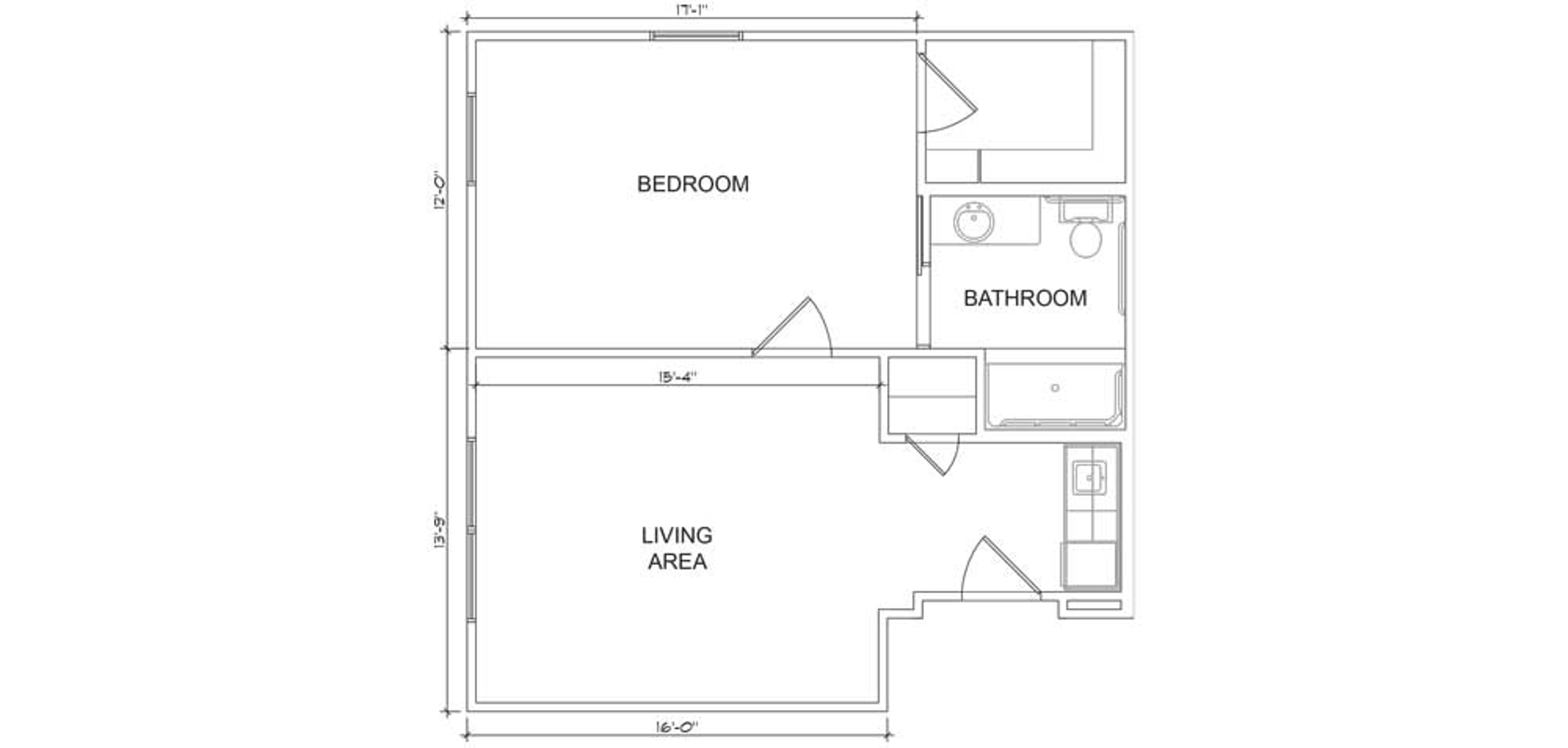 Floorplan - Heritage Oaks - 1B 1B Luxury AL