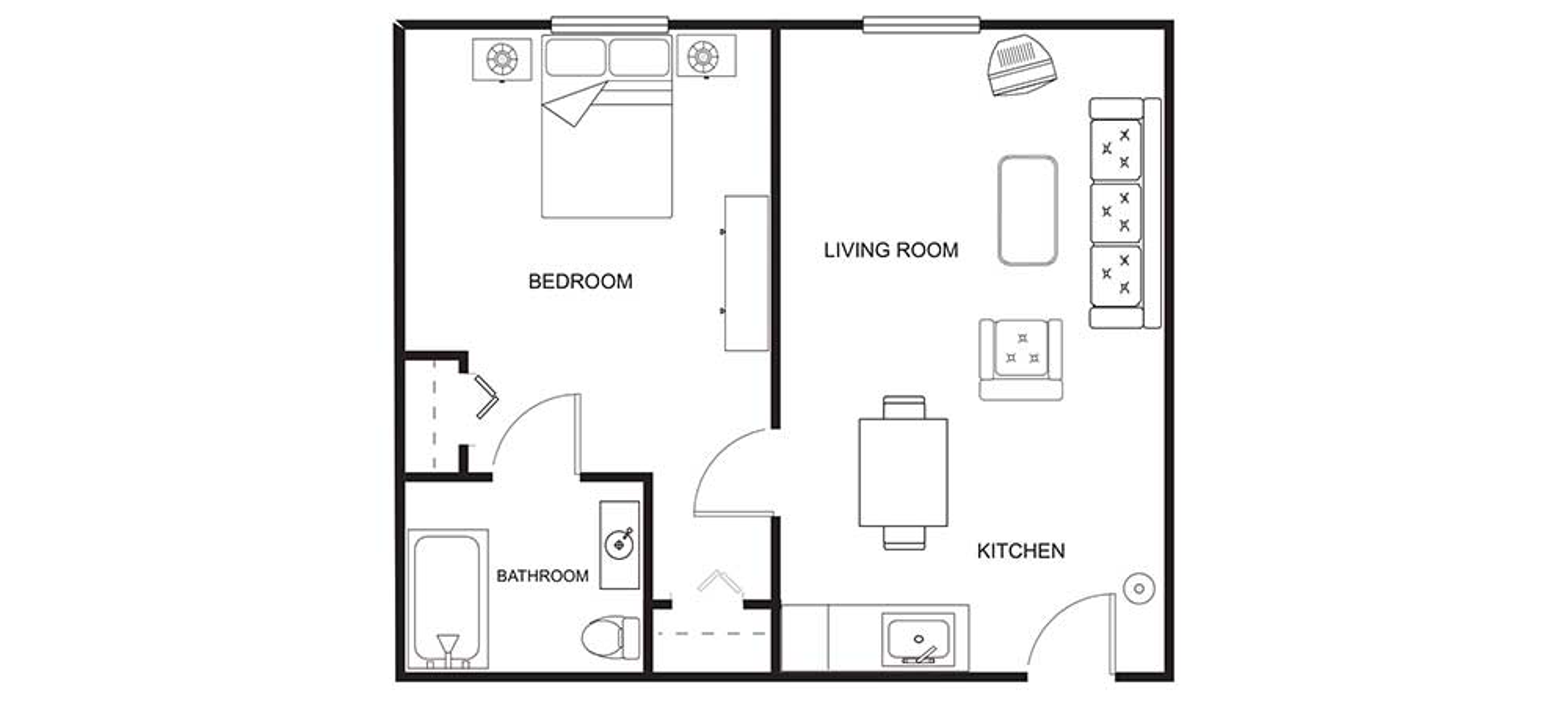 Floorplan - Bay Side Terrace - 1B 1B B2 Assisted Living