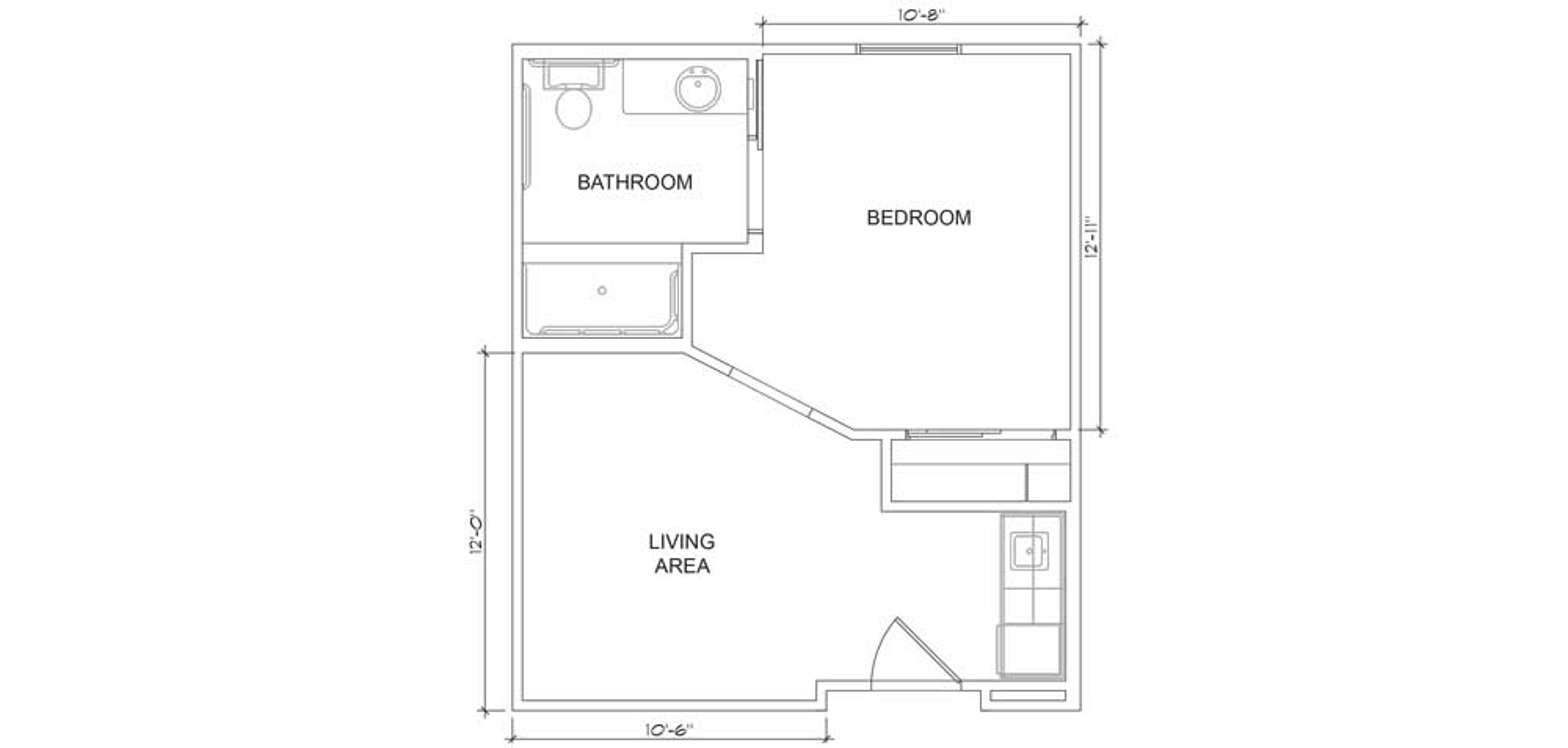 Floorplan - Azalea Trails - 1B 1B Deluxe Assisted Living