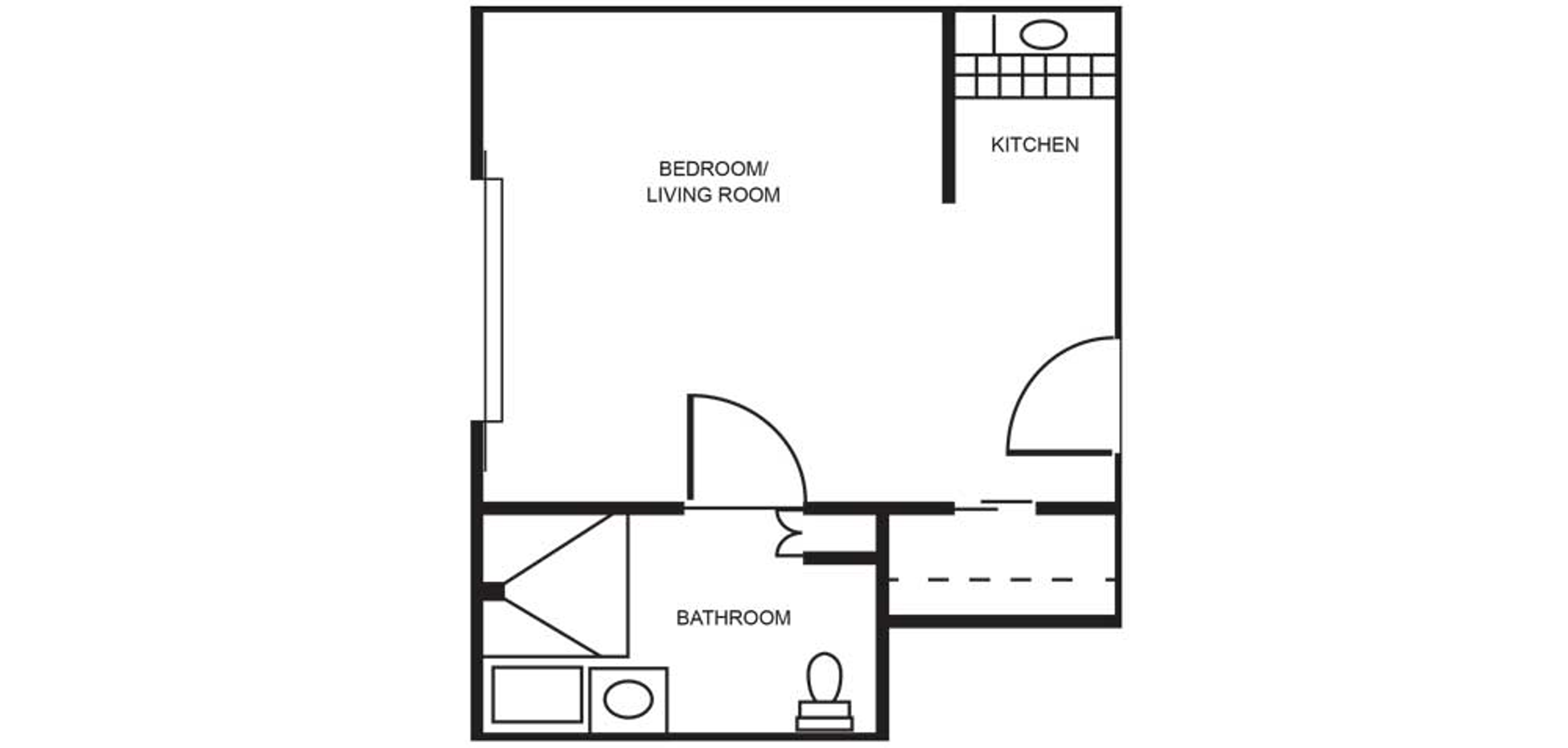 Floorplan - Dogwood Trails - Deluxe Studio Assisted Living 