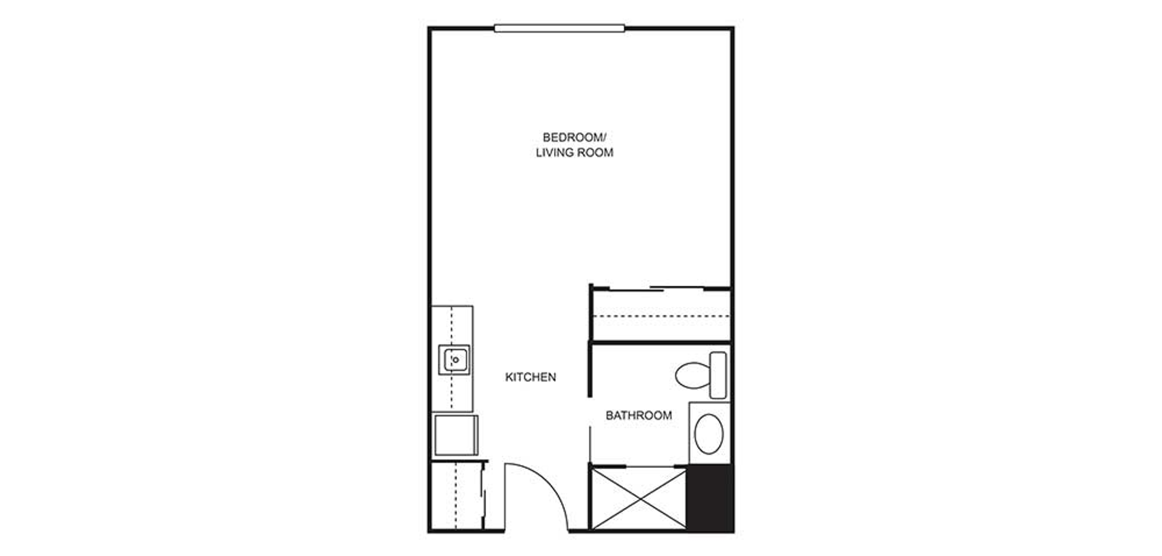Floorplan - The Auberge at Missoula Valley - 1 bed, 1 bath, Studio Assisted Living