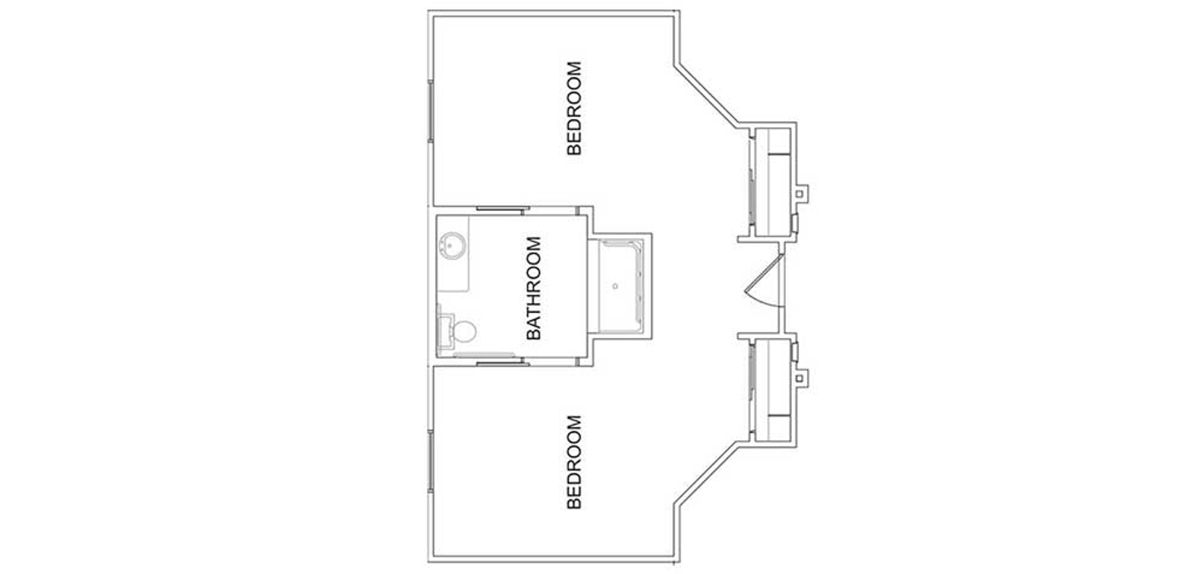 Floorplan - Pecan Pointe - 2B 1B Semi-private