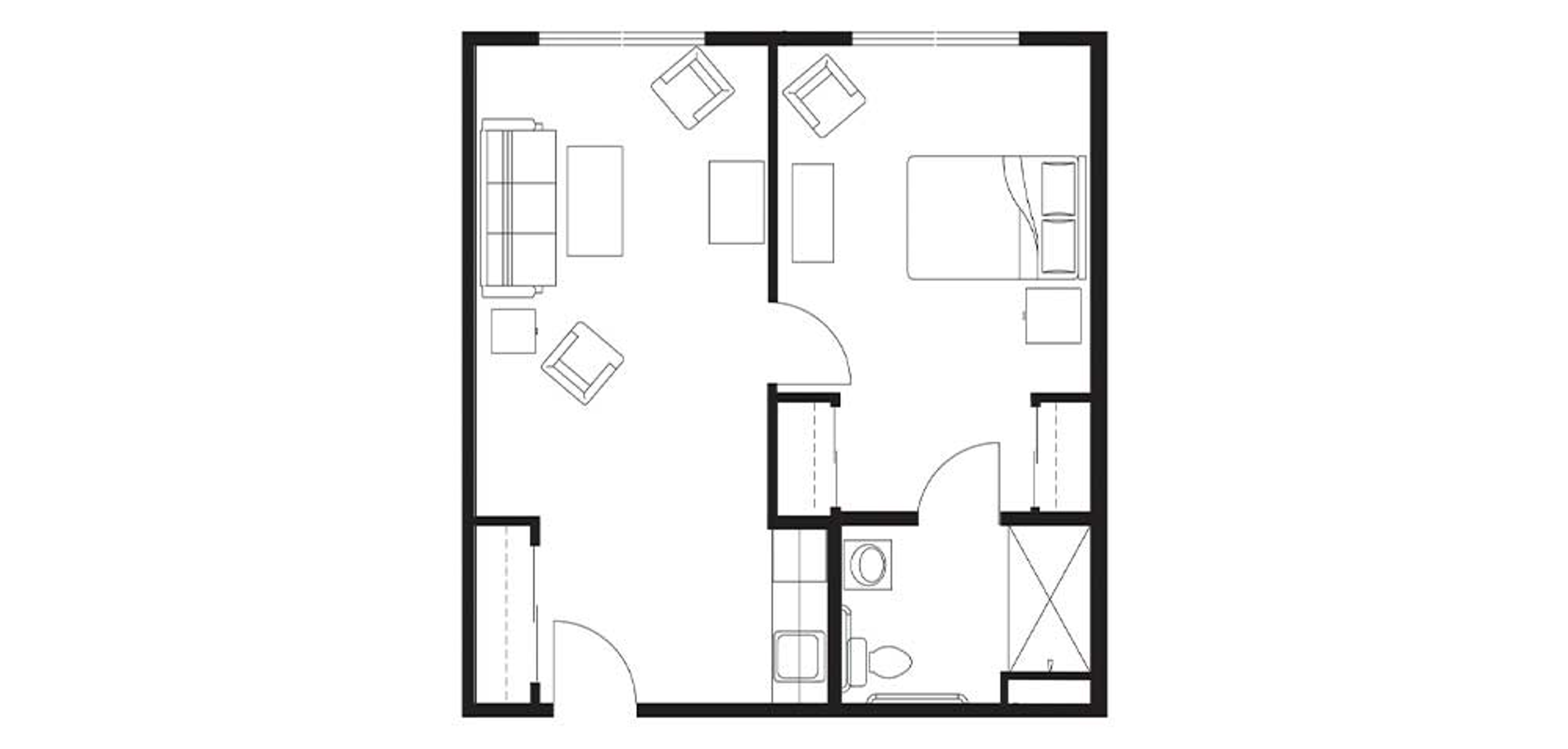 Floorplan Ocean Ridge Assisted Living One Bedroom