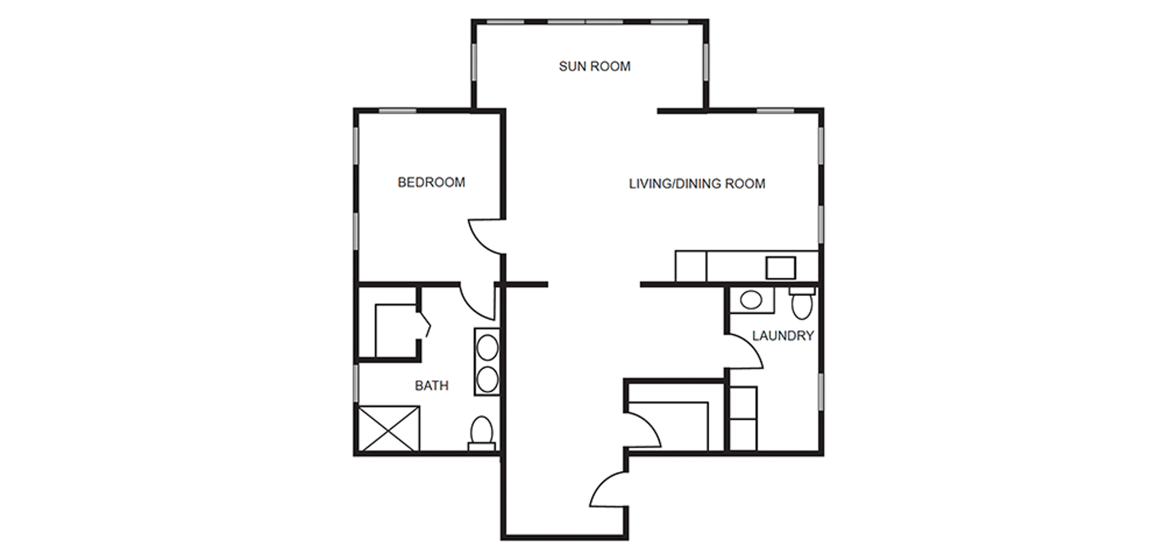 Floor Plans - Crescent Landing at Hattiesburg - Assisted Living - One Bedroom Suite