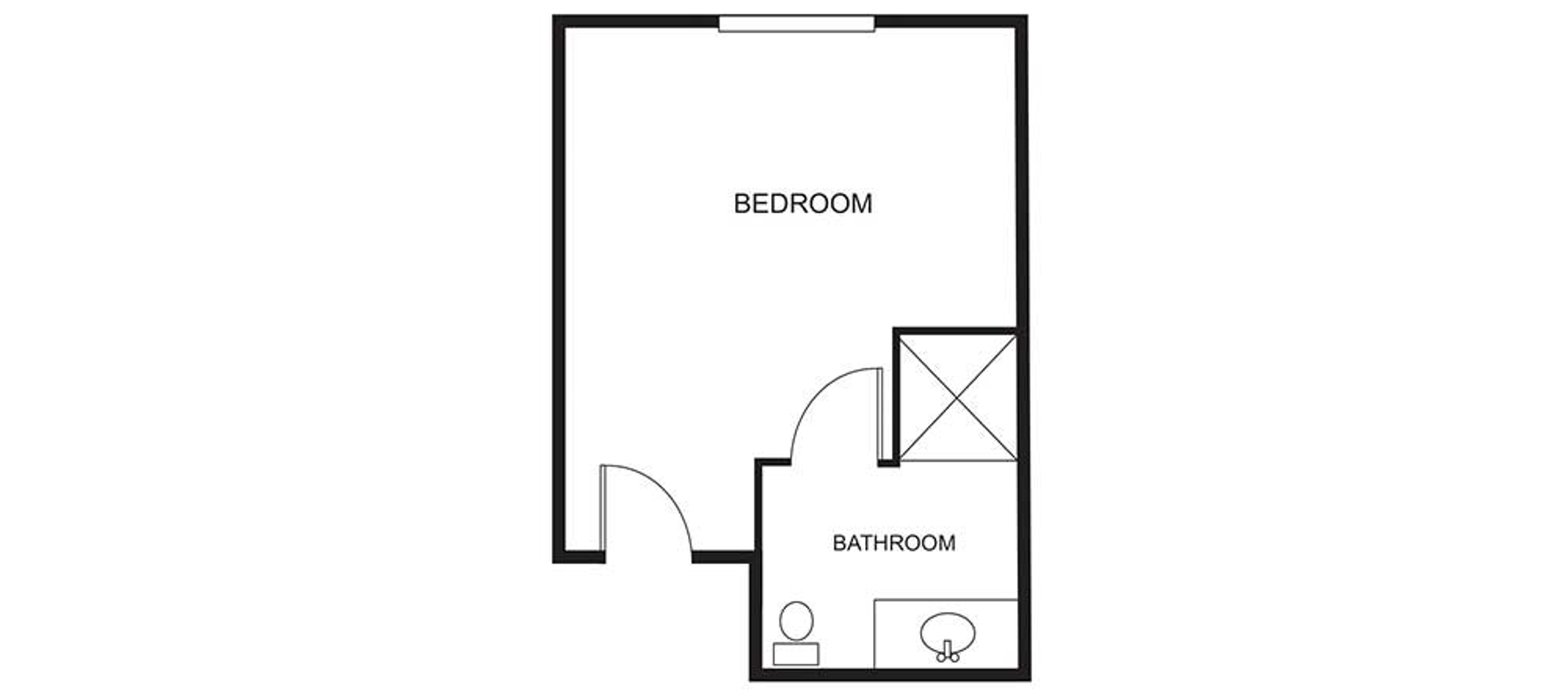 Floorplan - Bay Pointe - Studio 150 sq. ft. Memory Care