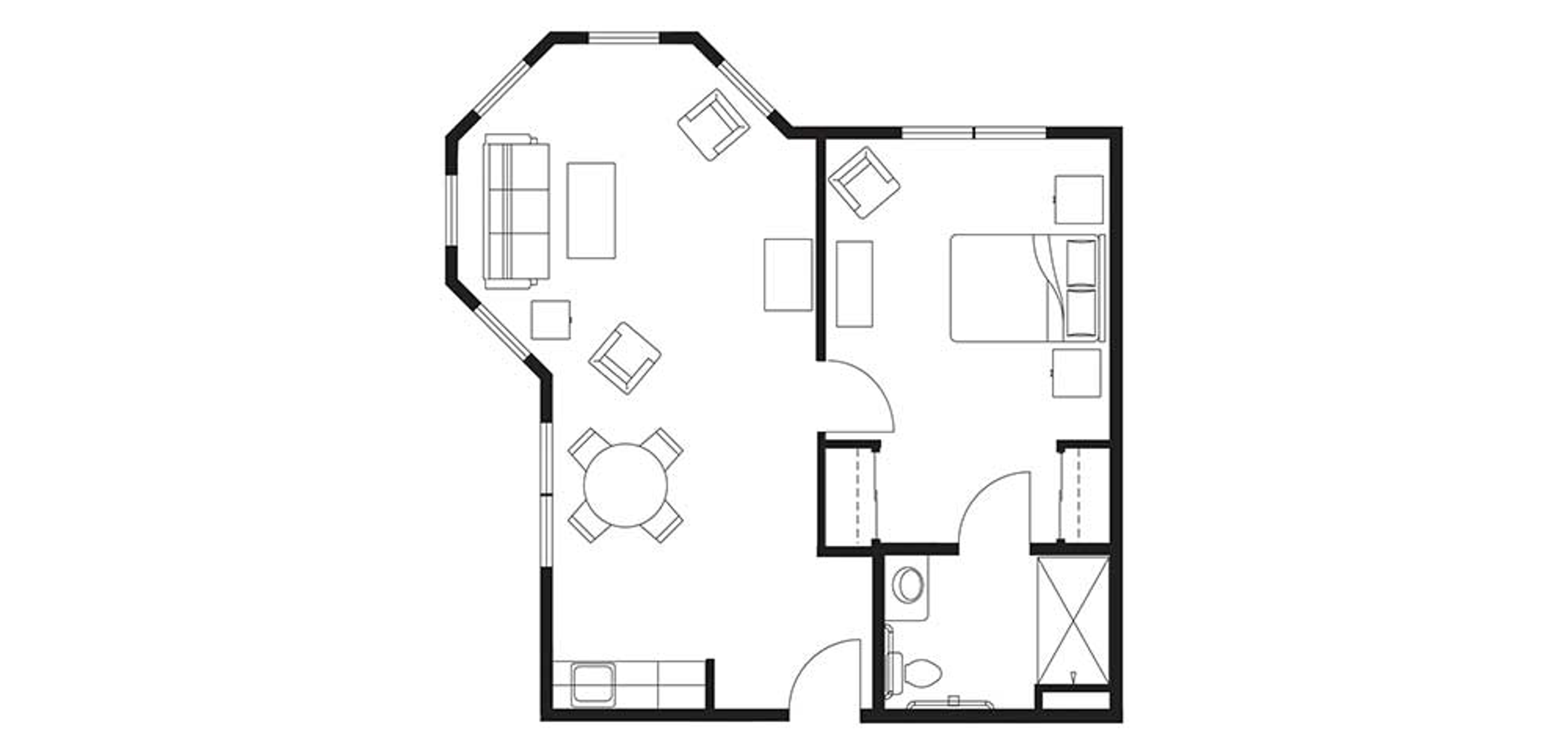 Floorplan Ocean Ridge Assisted Living One Bedroom Deluxe