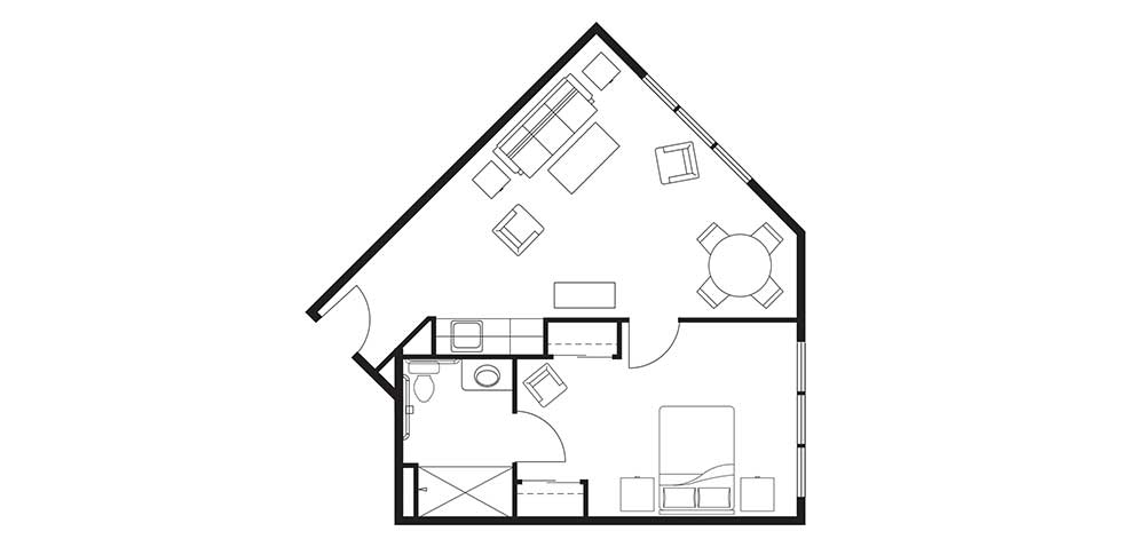 Floorplan Ocean Ridge Assisted Living One Bedroom Large