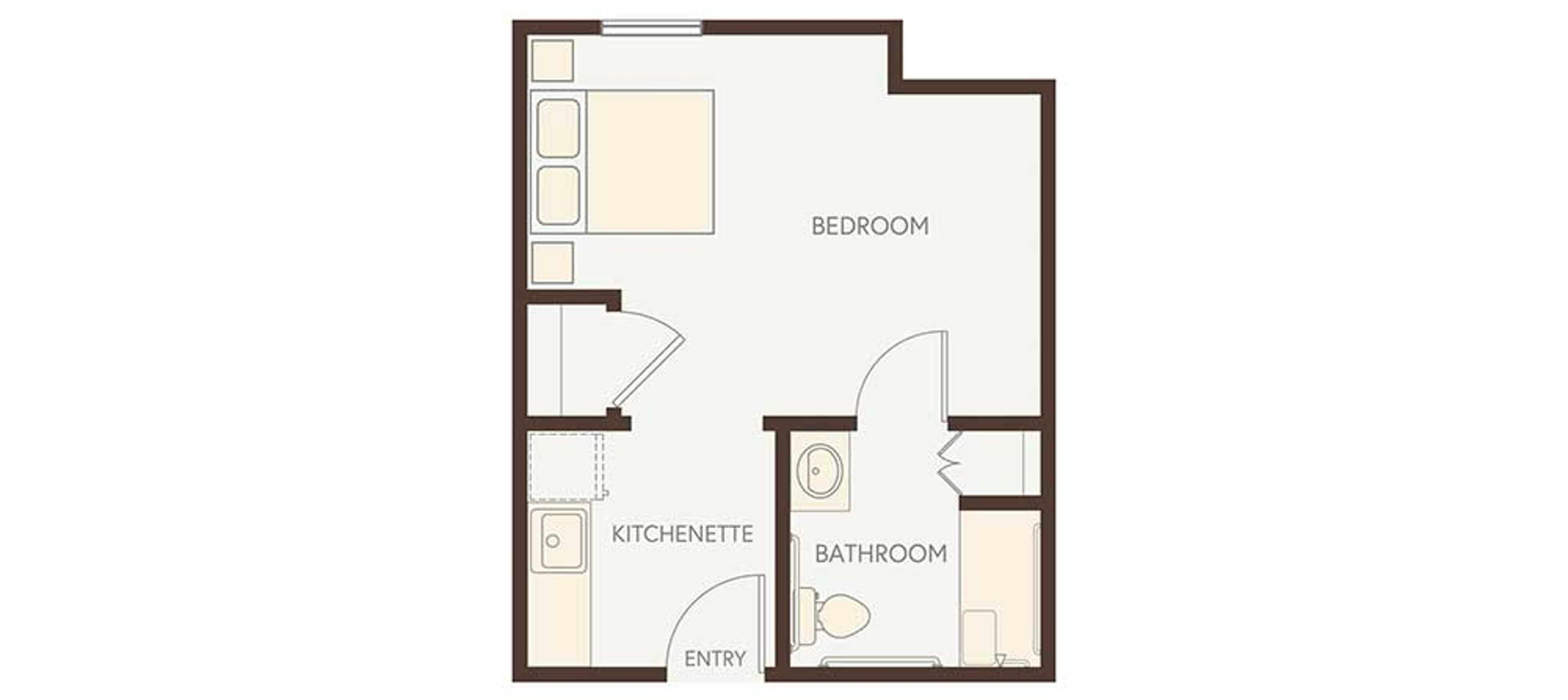 Floorplan - Heartis San Antonio - Studio 340 sq. ft. Assisted Living
