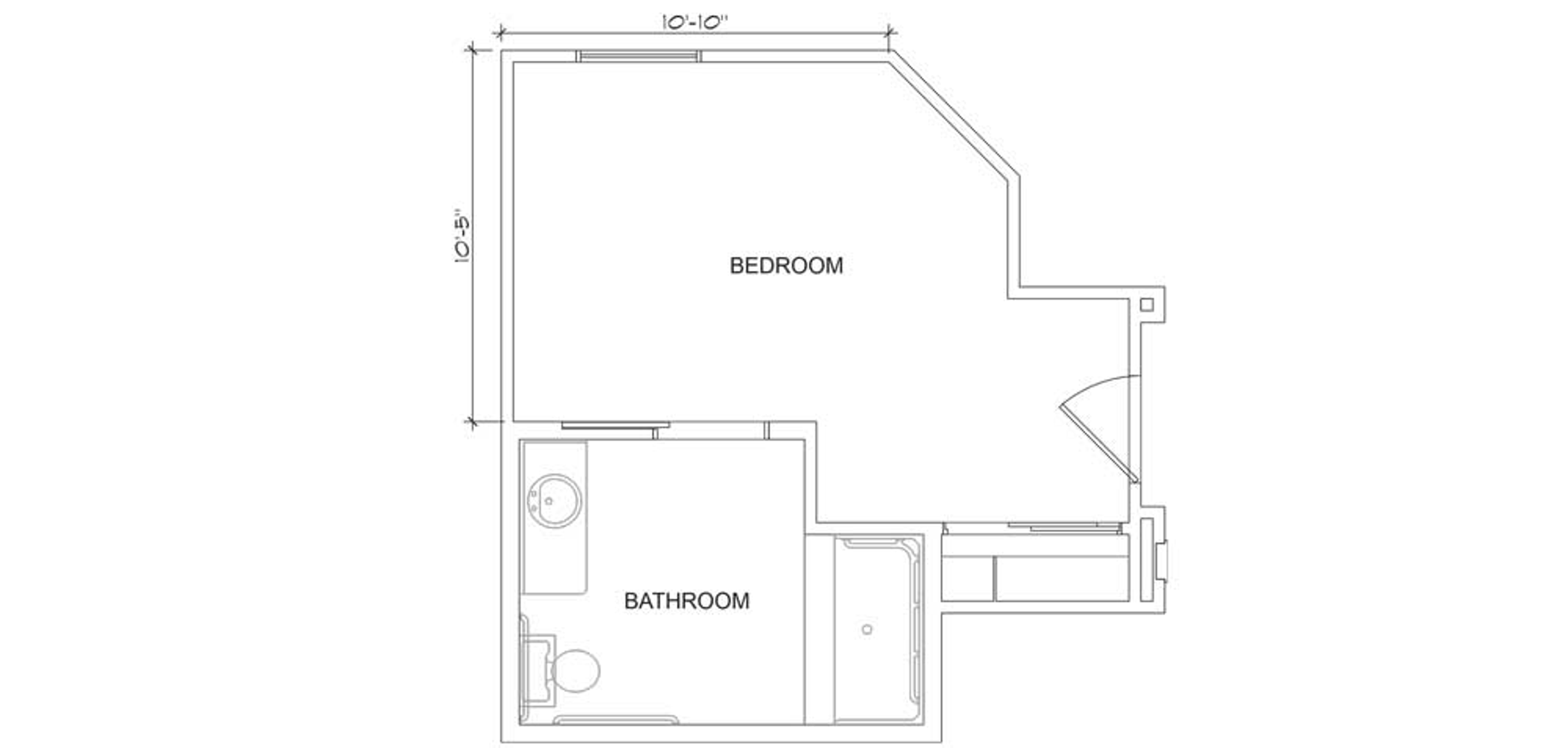 Floorplan - Azalea Trails -Private studio Memory Care