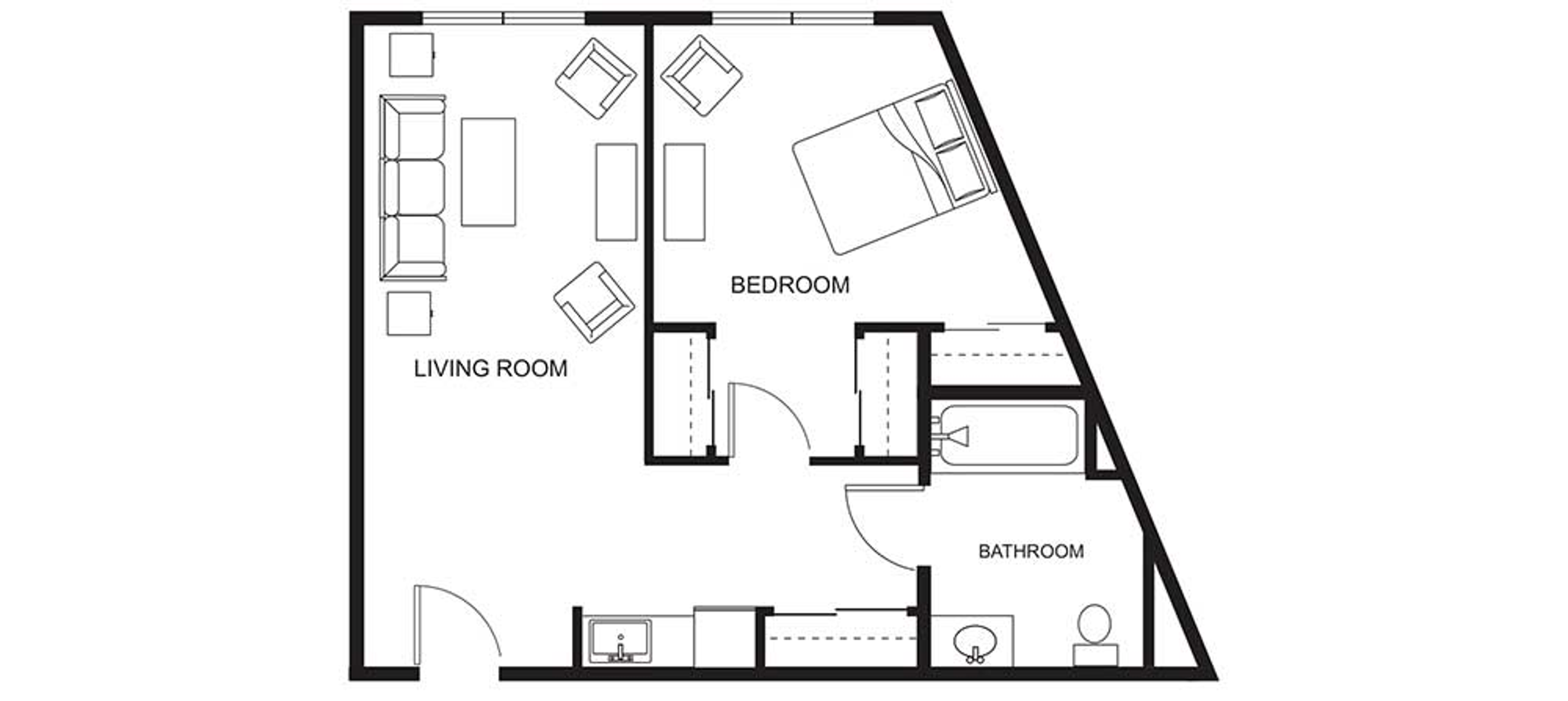 Floorplan - Clearwater Springs - 1B 1B 662 sqft Assisted Living 
