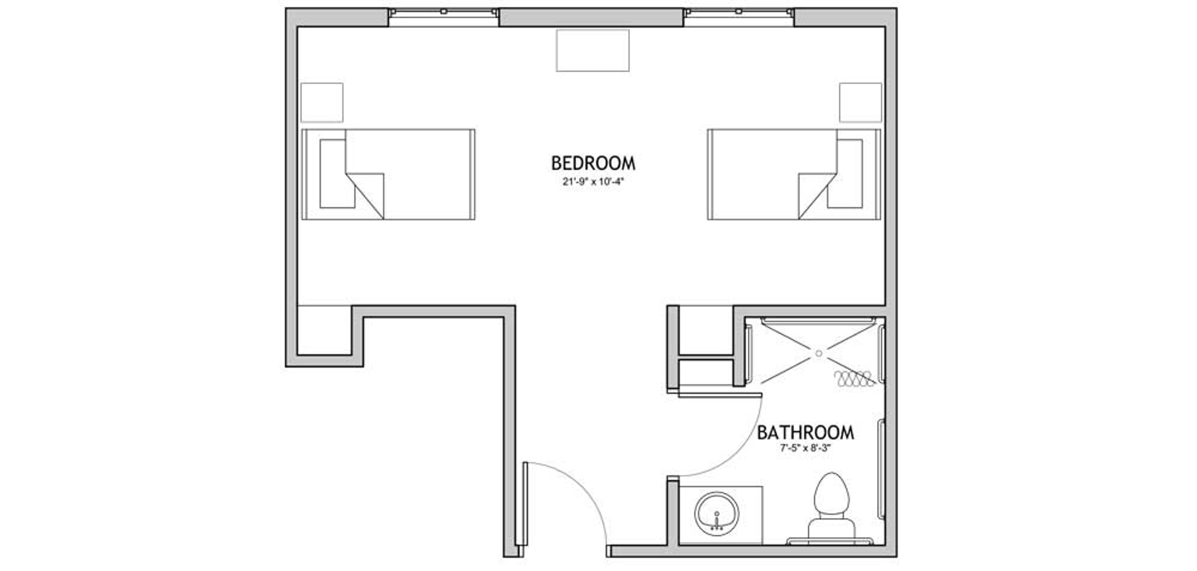Floorplan - Auberge Peoria - Semi-private Studio