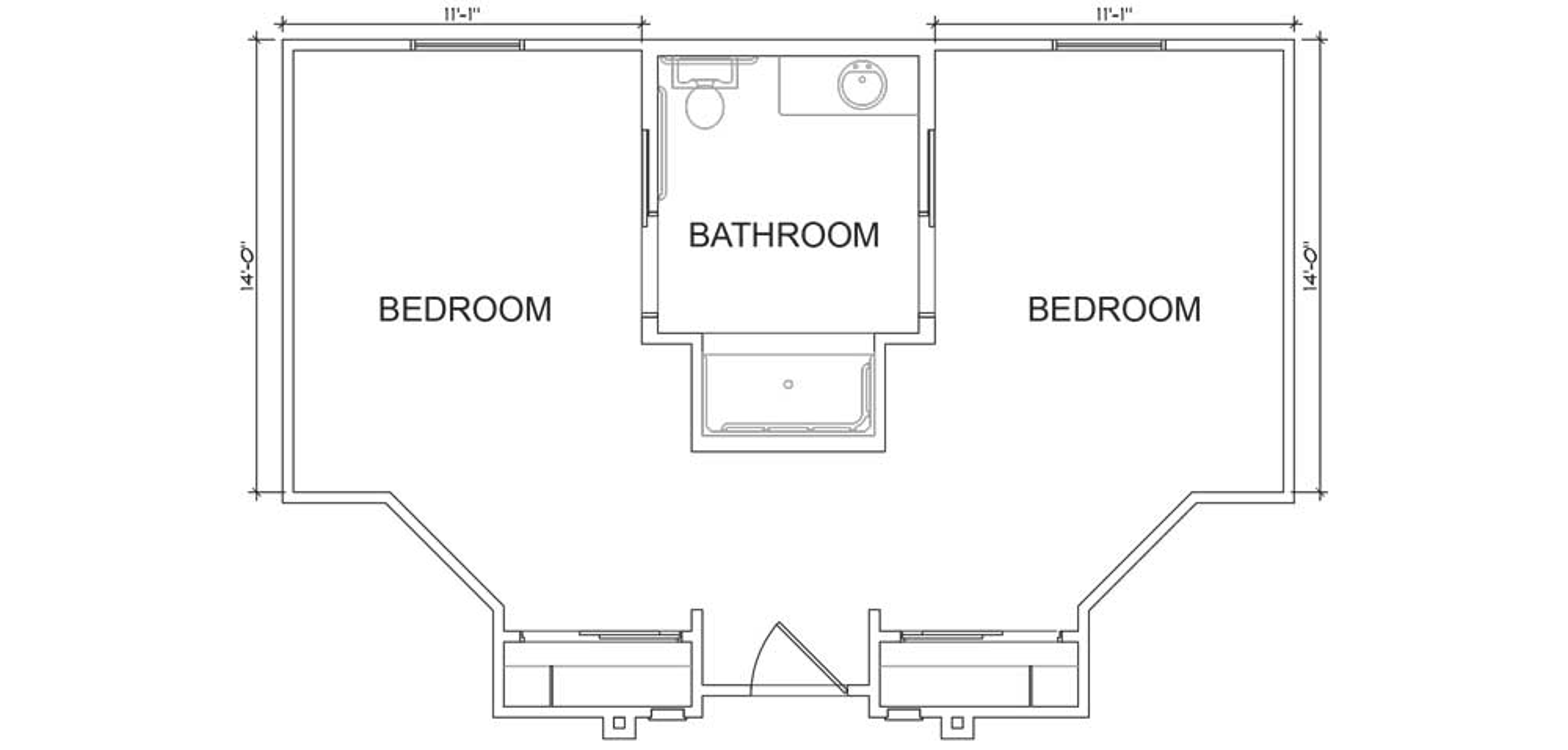 Floorplan - Heritage Oaks - 2B 1B Companion suite MC