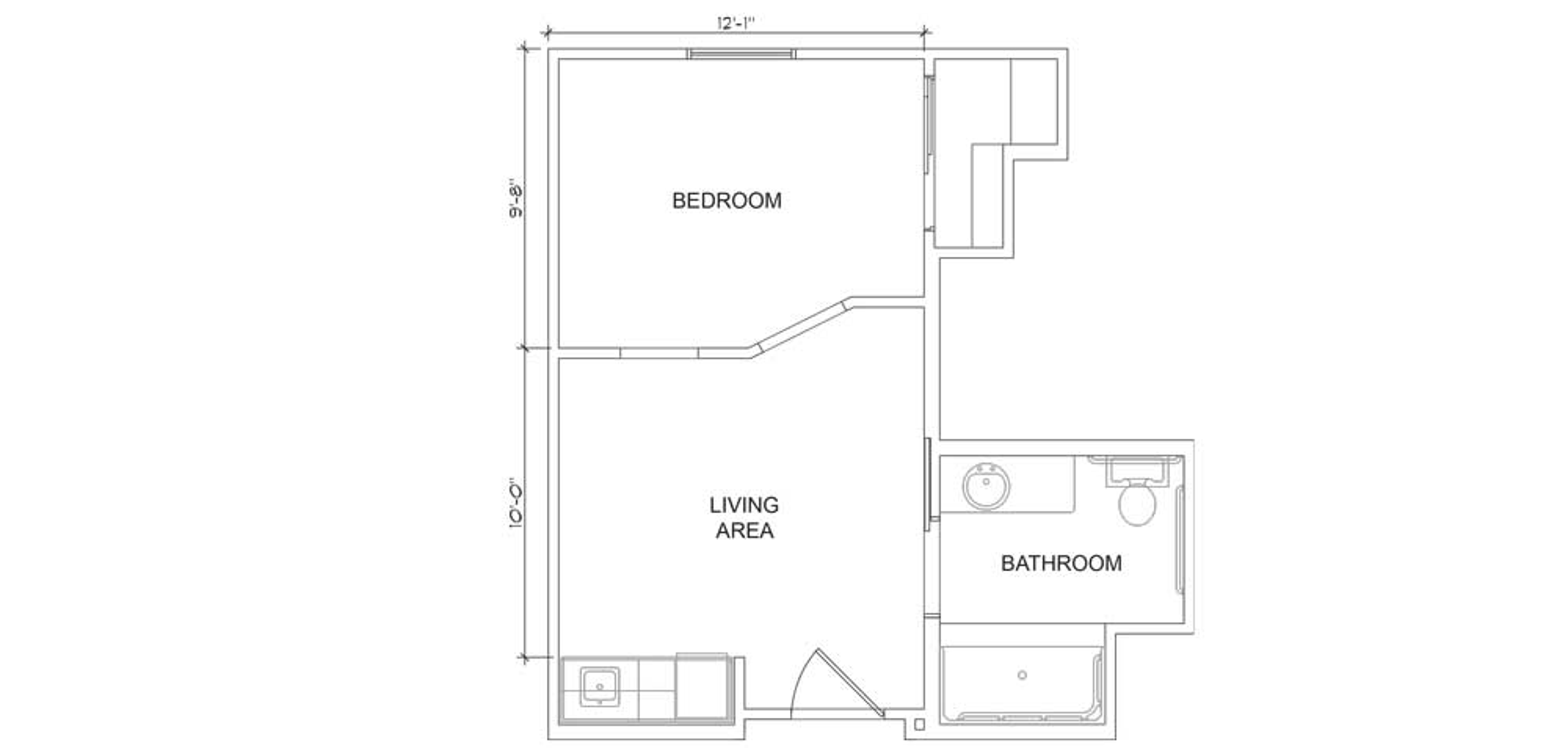 Floorplan - Azalea Trails - 1B 1B Assisted Living