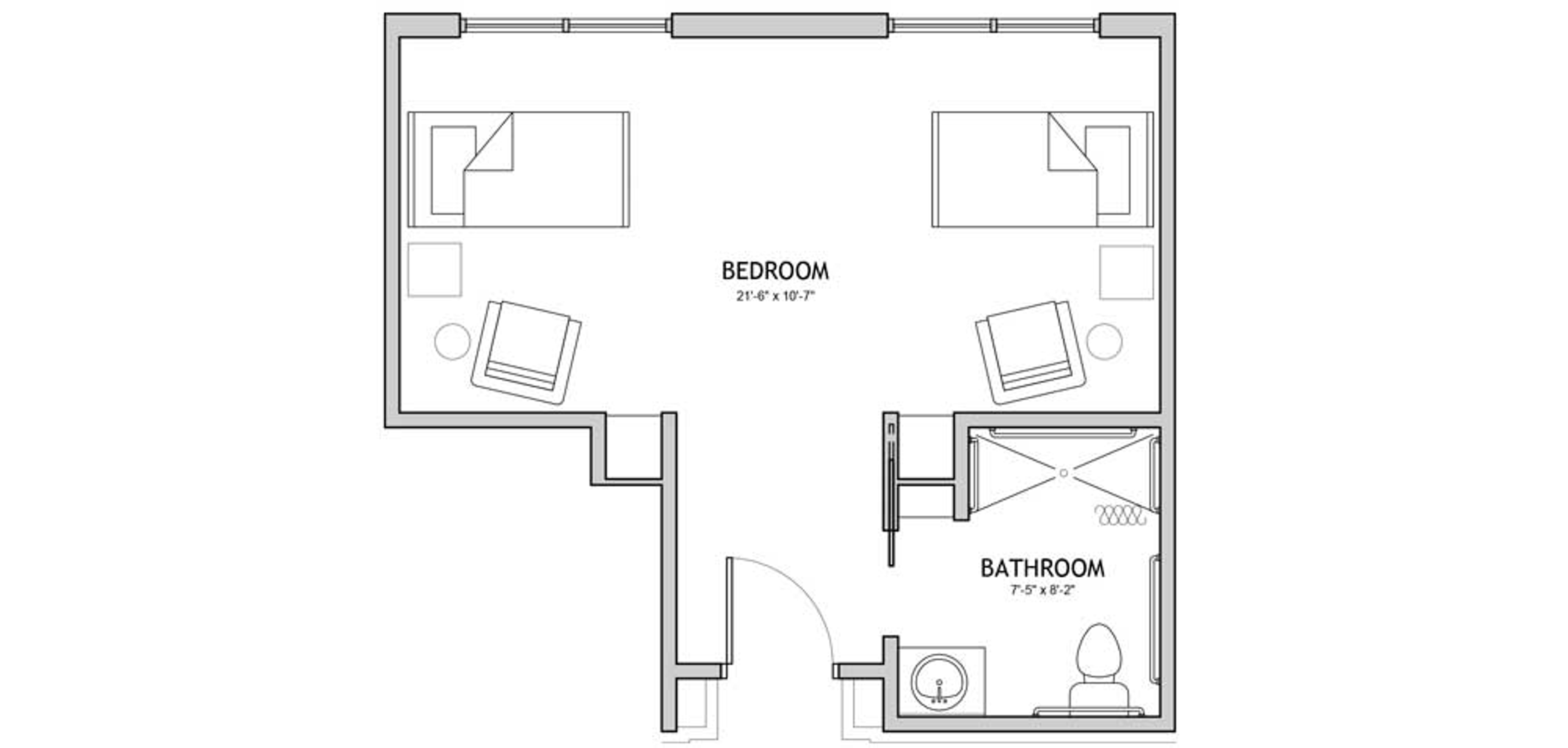 Floorplan - Auberge Bee Cave - Studio semi-private 380 sqft