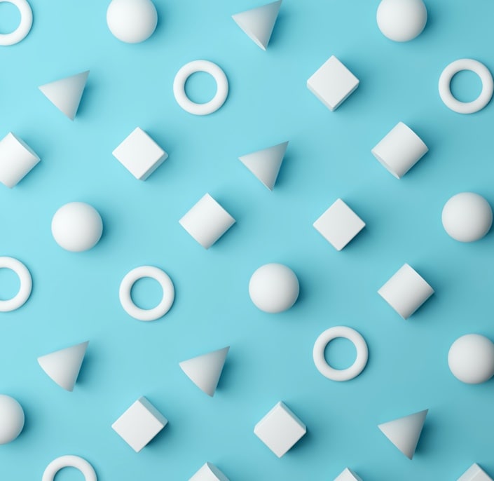 multiple white shapes