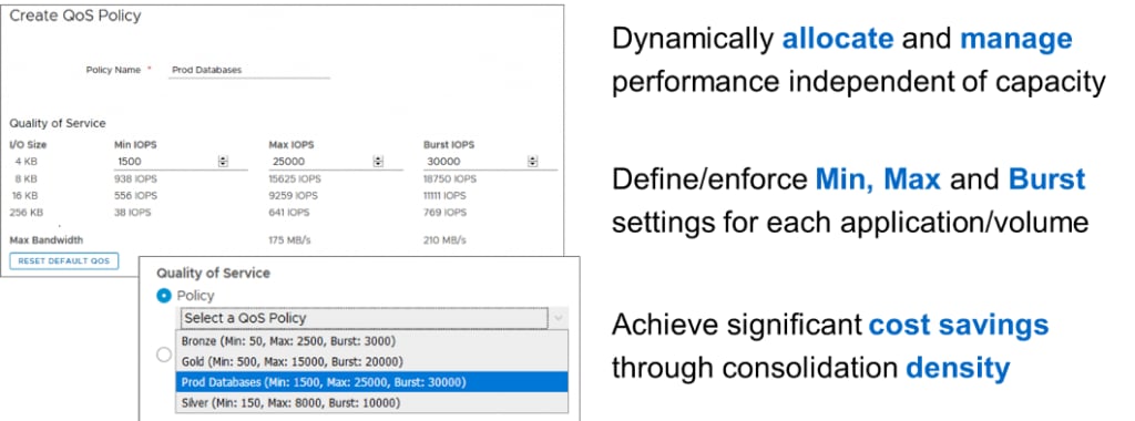 NetApp HCI, with its unique QOS capabilities, allows you to consolidate previously siloed applications, easily support multiple mixed workloads, and address all performance-related challenges in a single system.