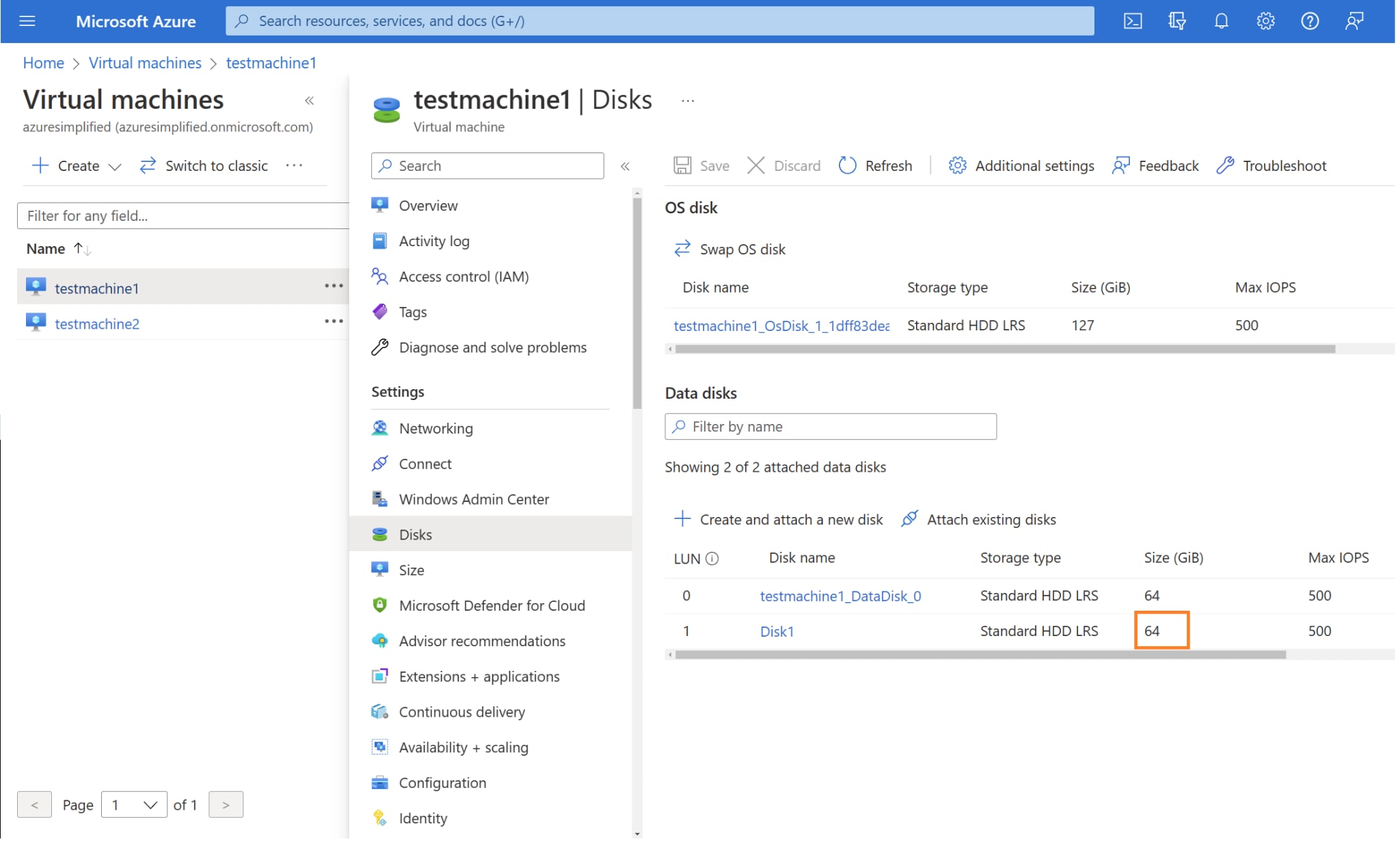 Virtual machine settings