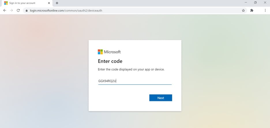Enter you Azure Credentials