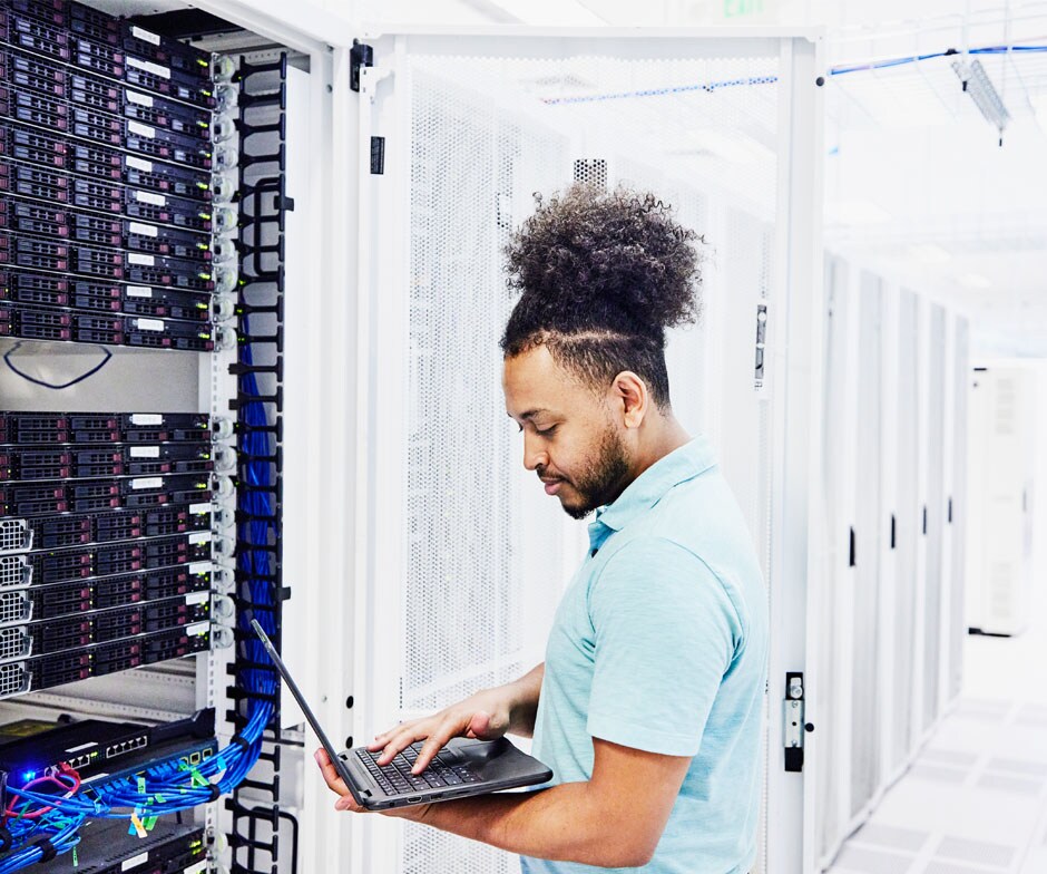 a person working in datacenter