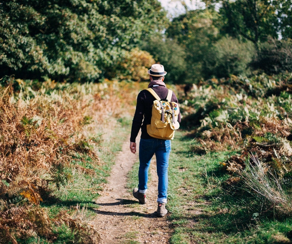 person on hiking path