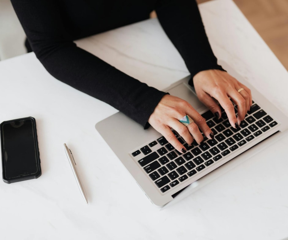 person working on laptop