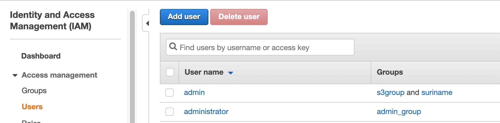 access management user