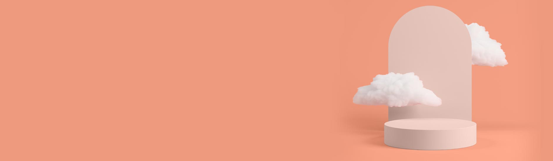 Heller Bogen auf orangefarbenem Hintergrund