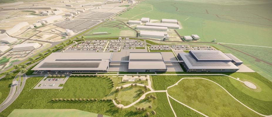 arial view of Formula 1 campus