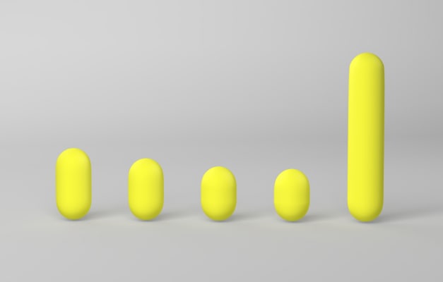yellow abstract shapes on gray background