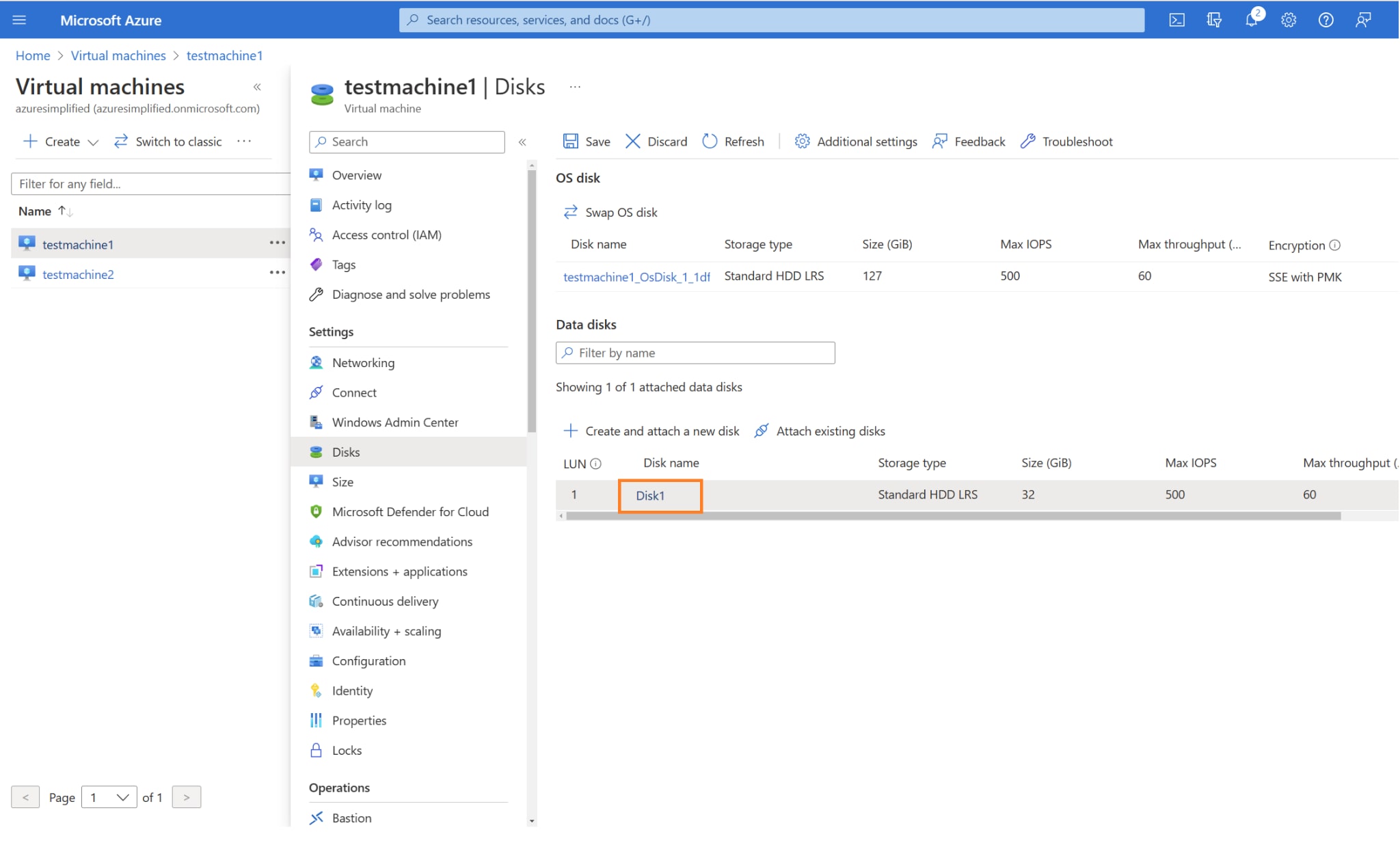 Azure disk resize