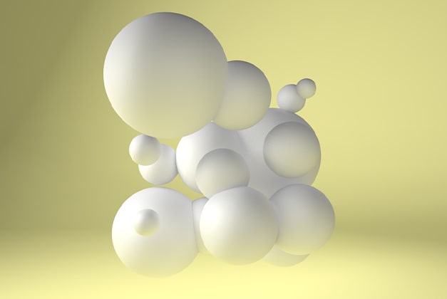 white bubbles on yellow background