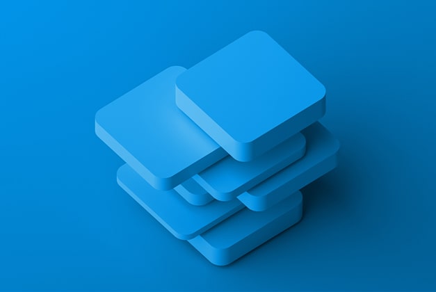 blue tiles stacked