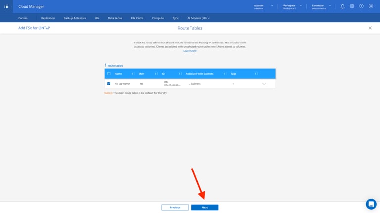 staging.cloudmanager.netapp.com dd-working-environment choose-type (AOC) 9