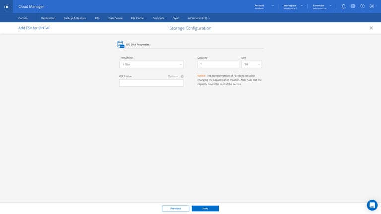 staging.cloudmanager.netapp.com add-working-environment choose-type (AOC) 11