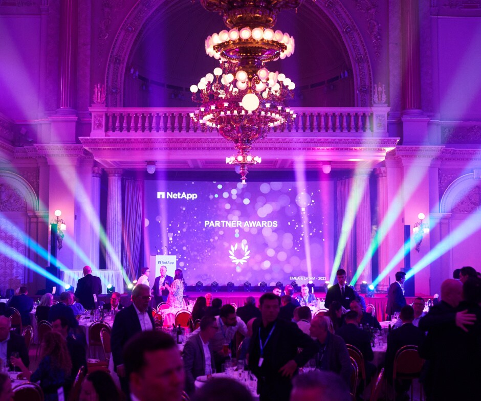 NetApp Partner Awards celebrations on stage