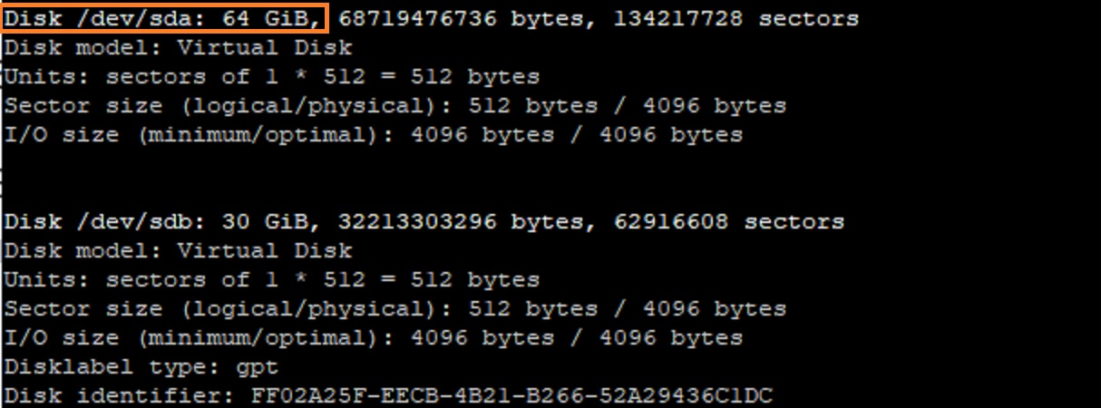 Disk Size Increased