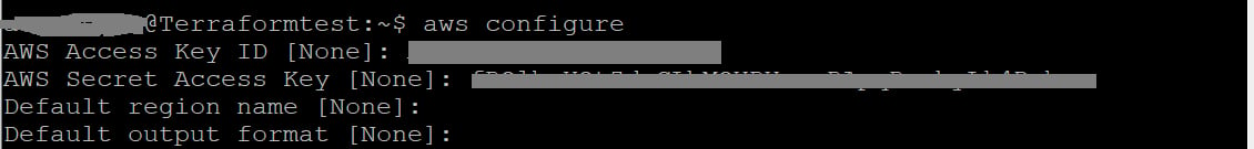 @Terraformtest: ~s aws configure