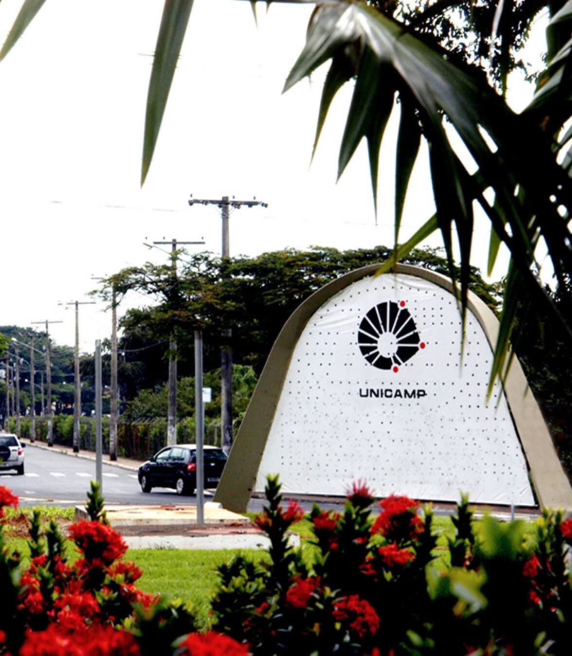 entrance of a unicamp office logo wall