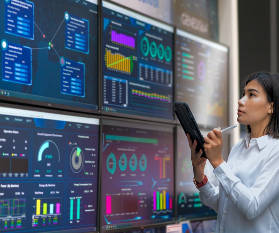 Person analyzing data