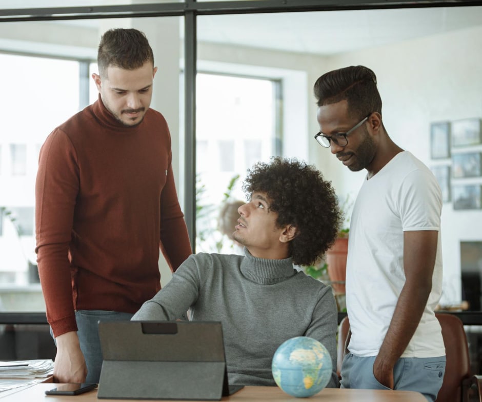 people working on the computer