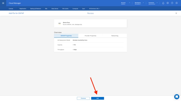 staging.cloudmanager.netapp.com add-working-environment choose-type (AOC) 12