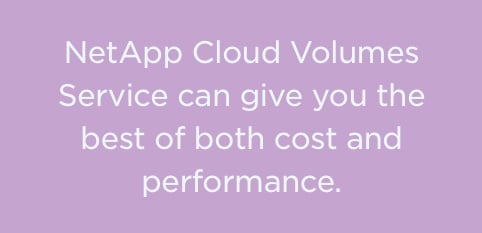 Cloud Volumes Service gives you both cost and performance