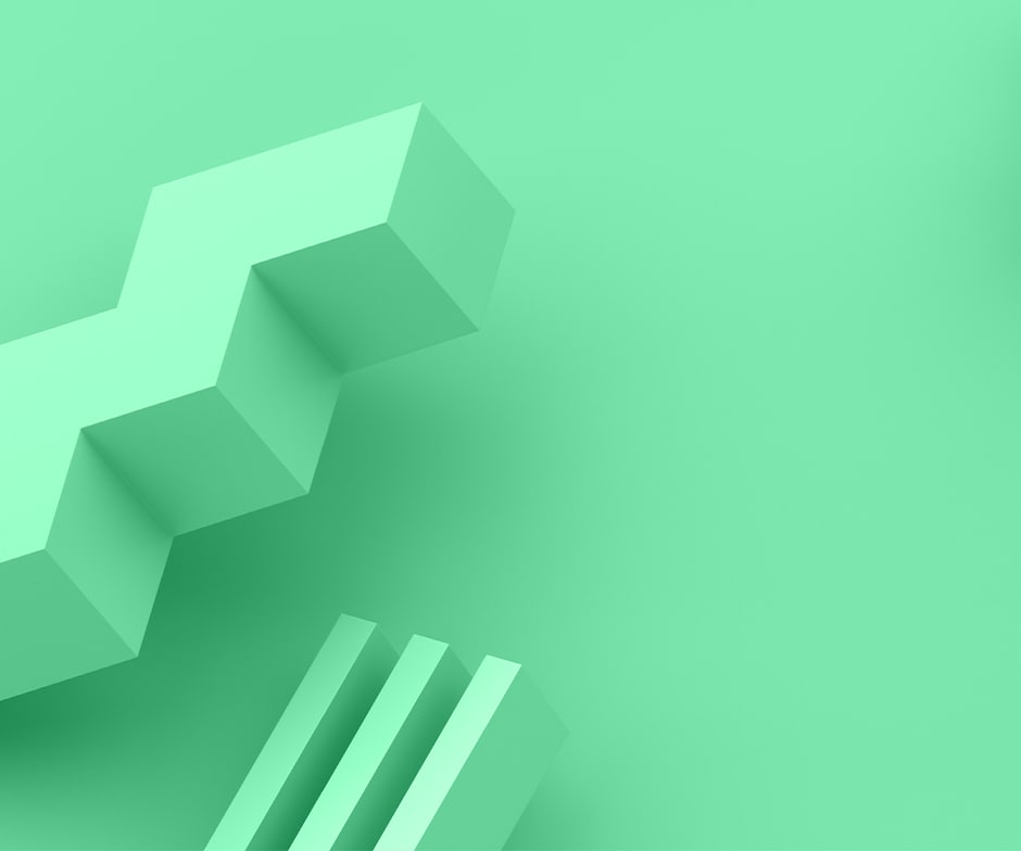 3 green straight lines and a 3D squiggly line on a green background