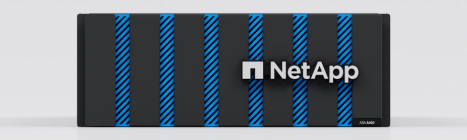 white netapp logo black and blue stripes