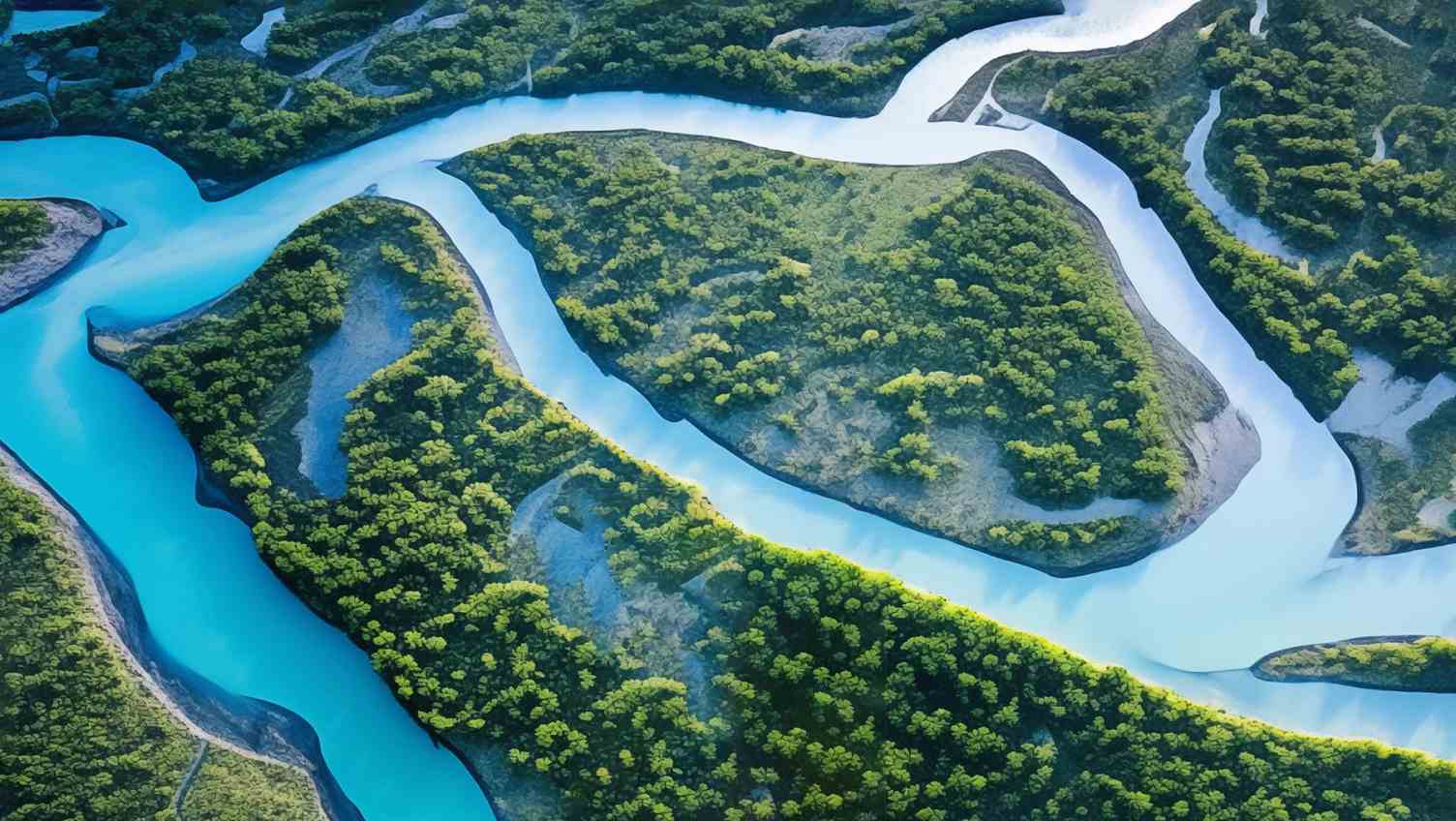 Flusslandschaft im Wald