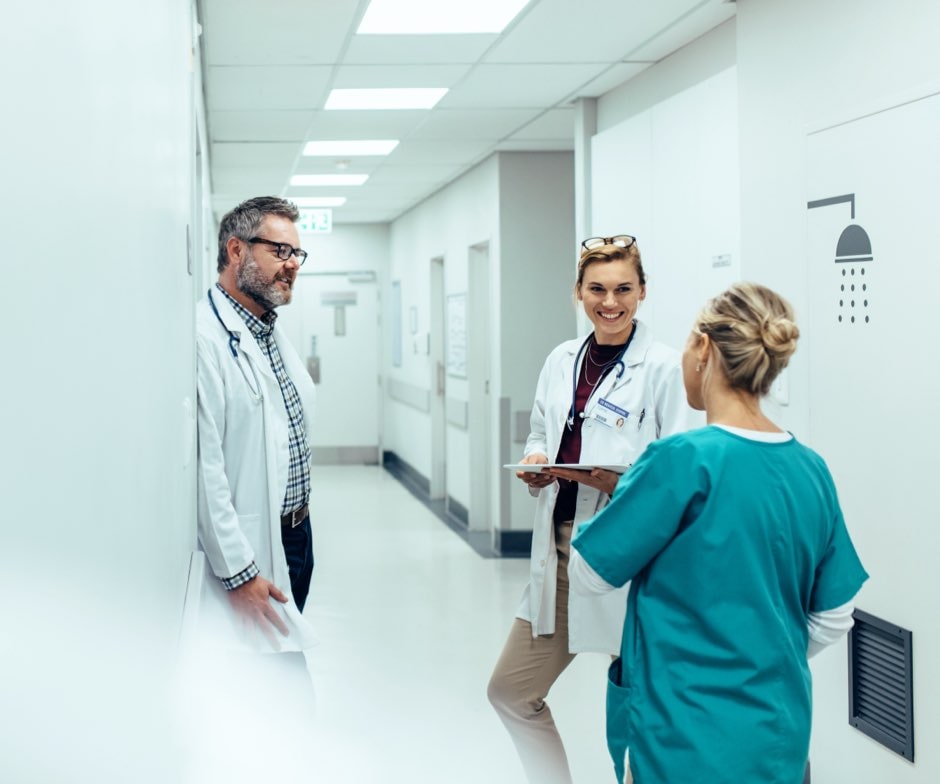 healthcare workers collaborating