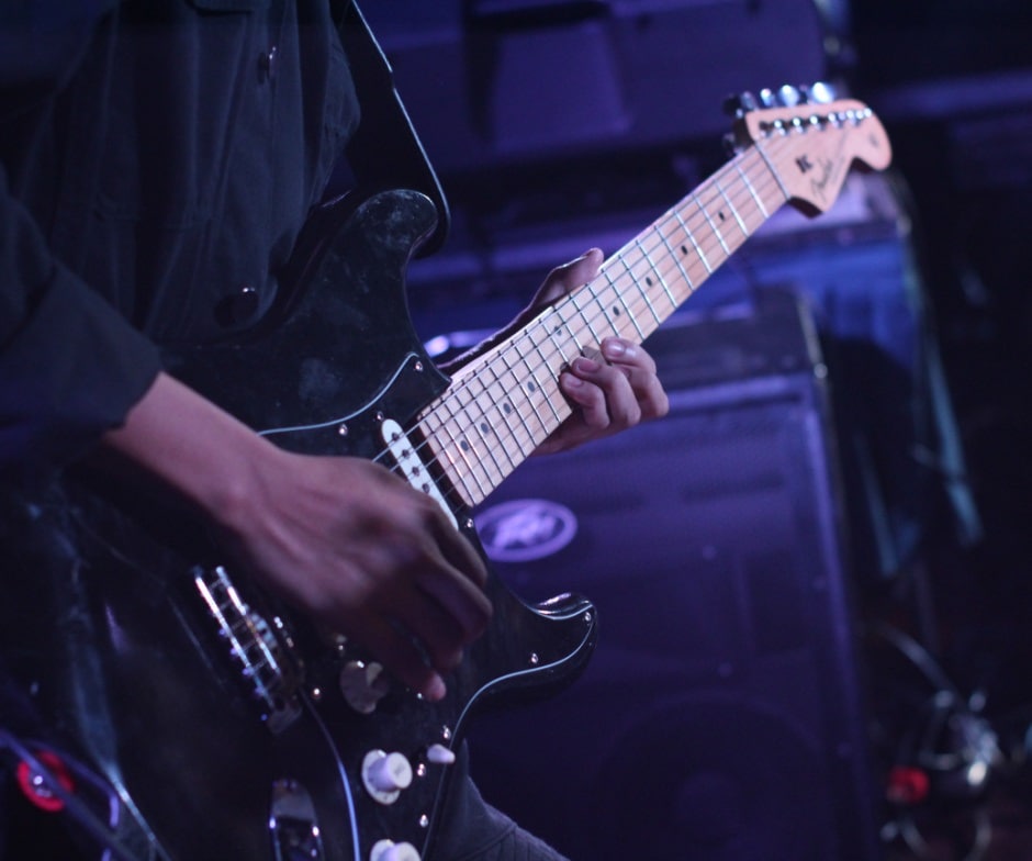 playing guitar