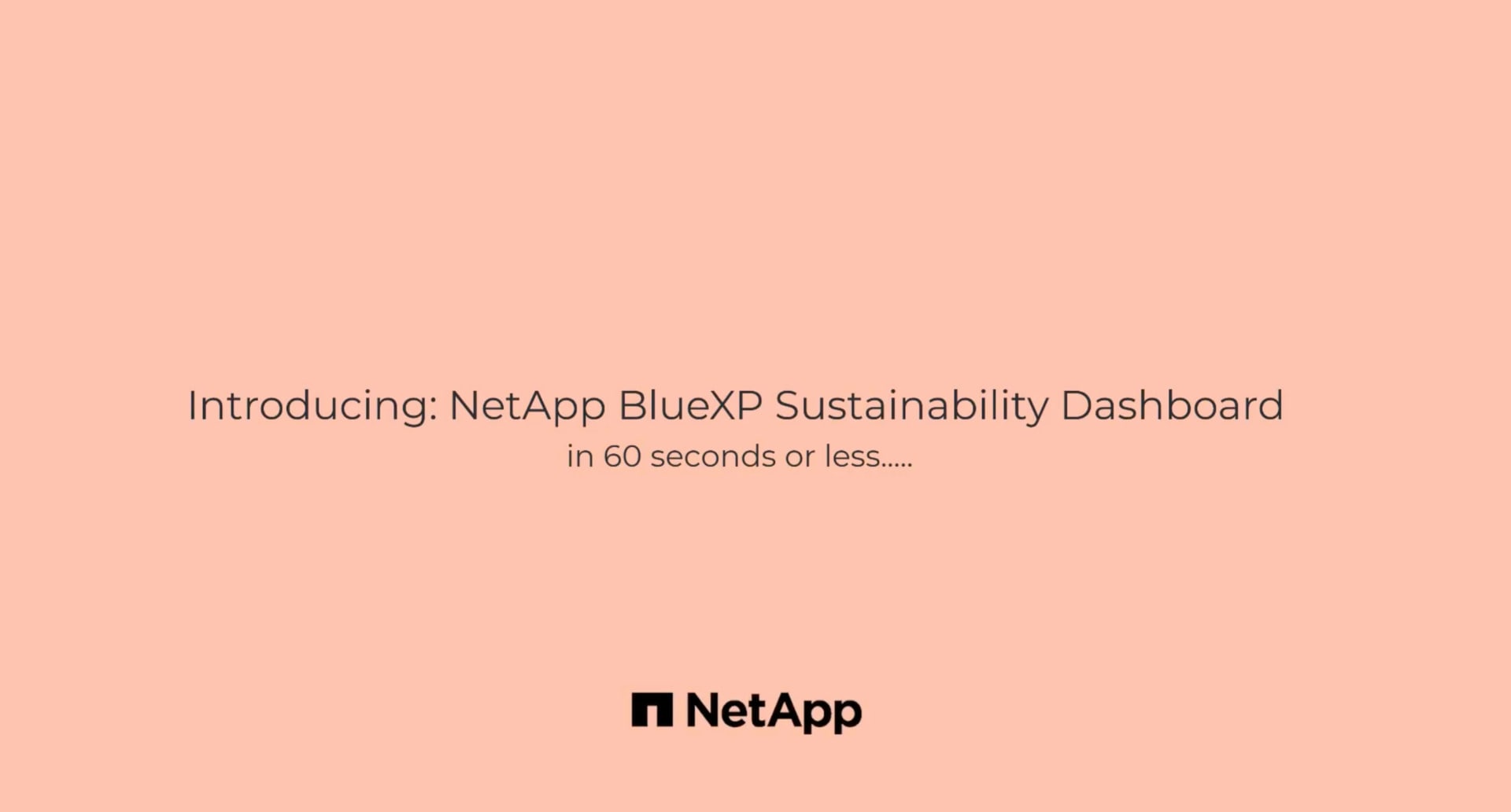 Introducing the NetApp BlueXP sustainability dashboard | NetApp Video